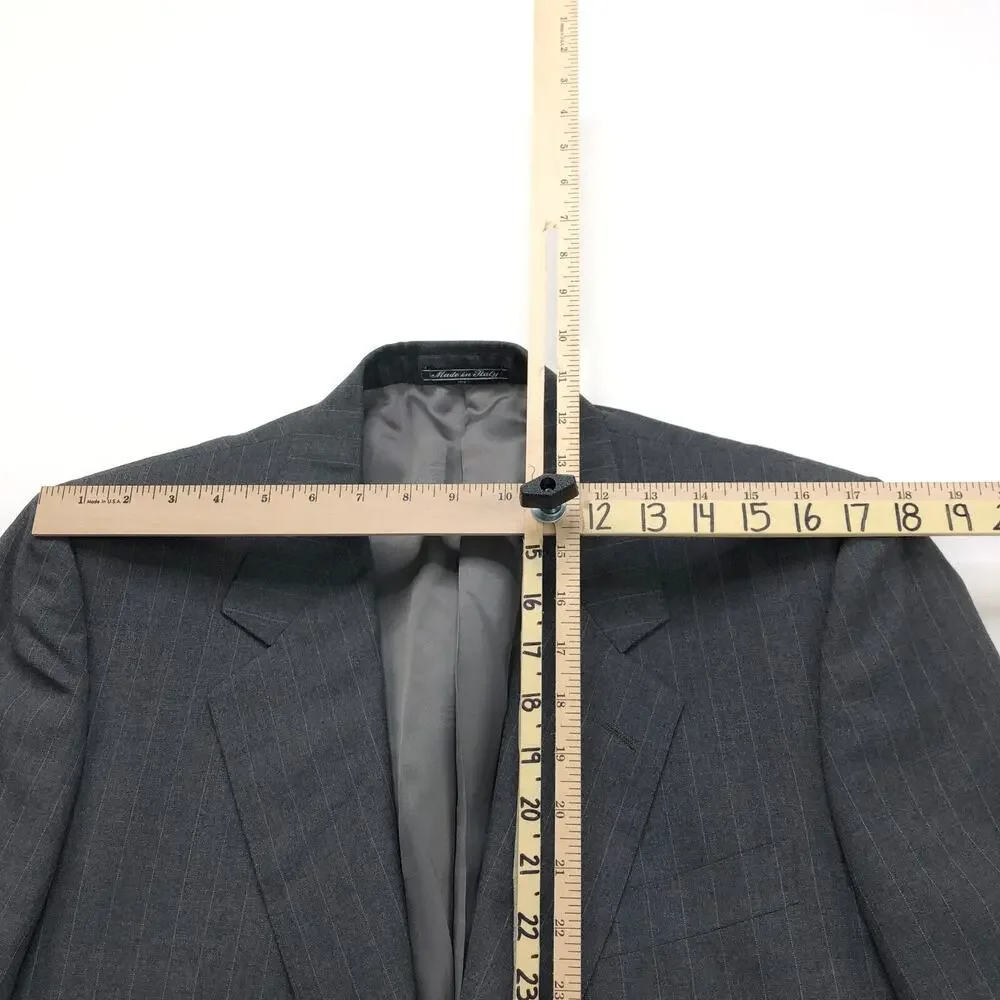 Ermenegildo Zegna Pinstriped 39 Custom Blazer Sport Coat Jacket Gray